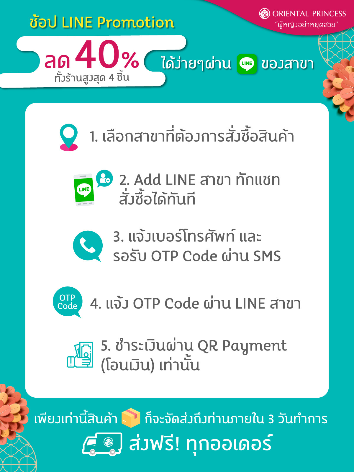ช้อปง่ายๆ กับ LINE Promotion ลด 40% ทั้งร้านสูงสุด 4 ชิ้น ผ่าน LINE ของทั้ง 346 สาขา ได้แล้ววันนี้!!!
