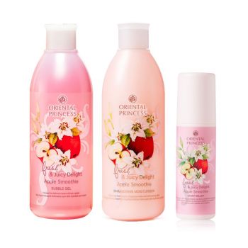 เซต Fresh & Juicy Delight Apple Smoothie Bubble Gel & Moisturiser & Scent Roller