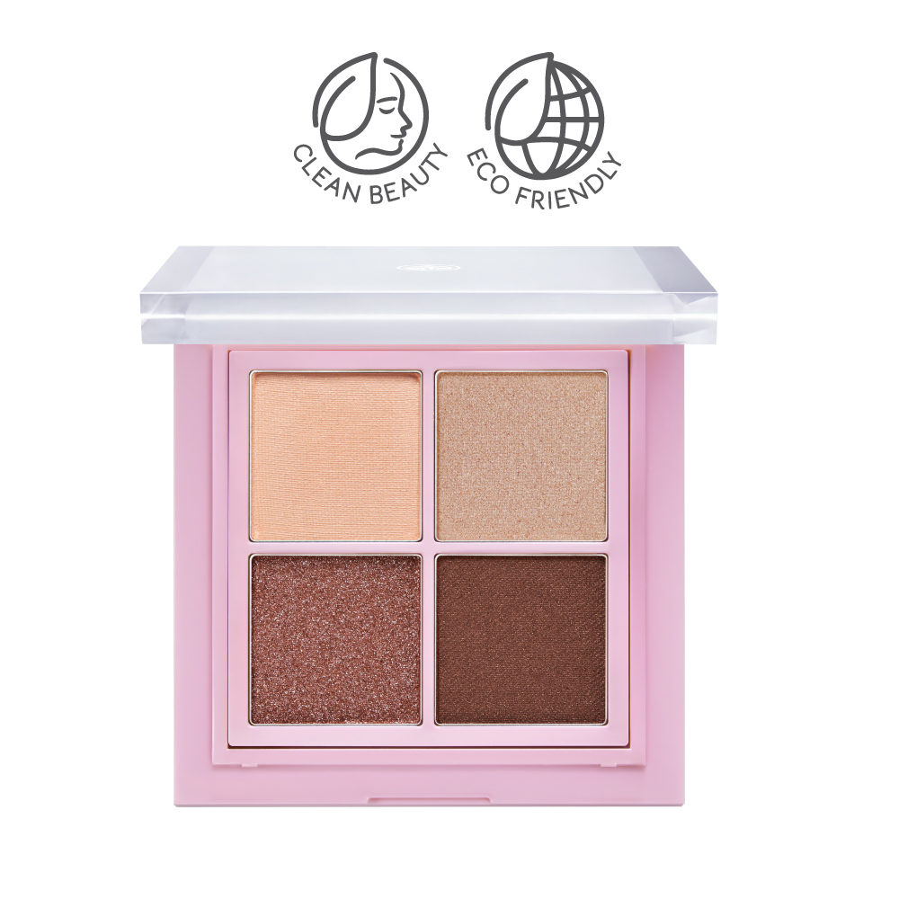 All Day Glam Eye Colours Palette พาเลตต์อายแชโดว์สูตรคลีน 4 เฉดสี เนื้อเนียนนุ่มบางเบา เกลี่ยง่าย ช่วยขับดวงตาให้โดดเด่น พร้อมฟินิชฉ่ำโกลว์