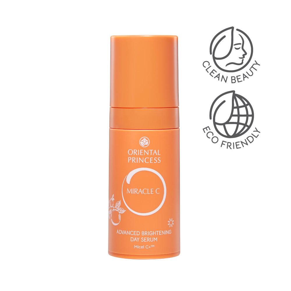 Miracle C Advanced Brightening Day Serum เซรั่มบำรุงผิวสูตรกลางวัน เนื้อบางเบา ช่วยเสริมเกราะผิว ลดหมองคล้ำจากแสงแดดและมลภาวะ พร้อมผิวกระจ่างใส