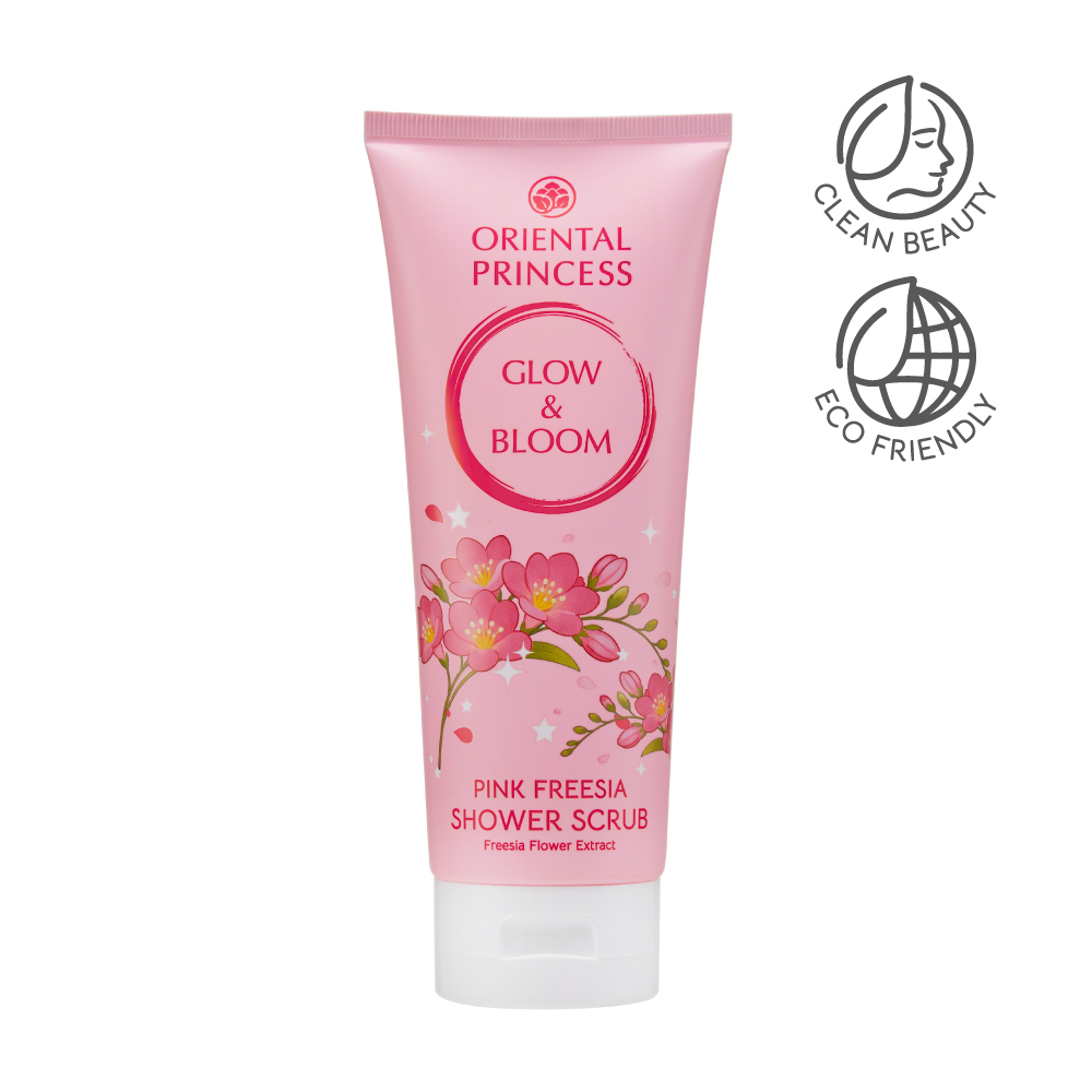 Glow & Bloom Pink Freesia Shower Scrub