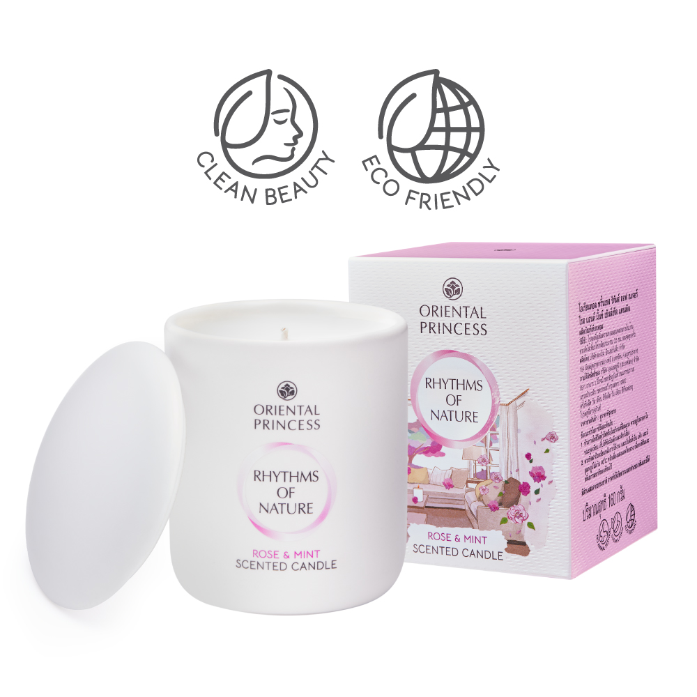 Rhythms of Nature Rose & Mint Scented Candle