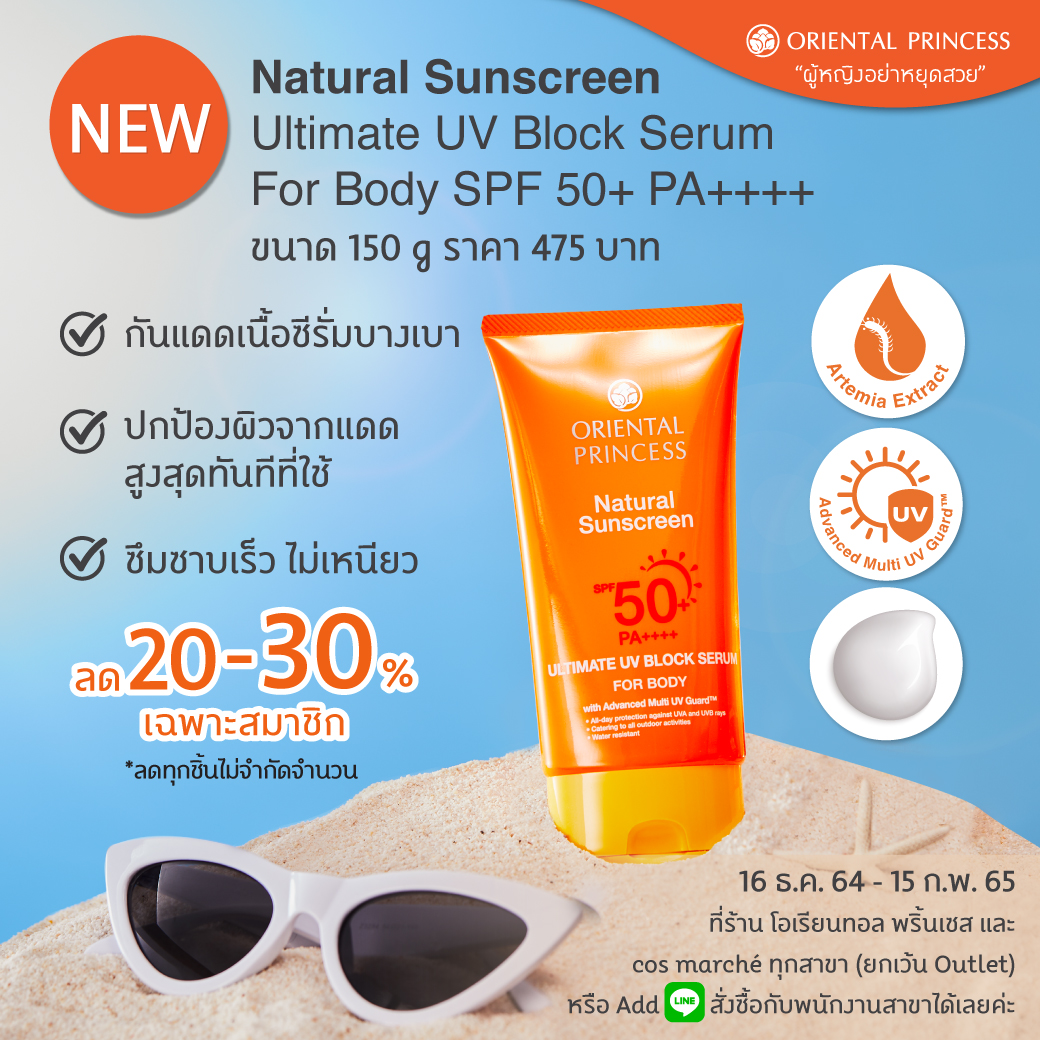 New! Natural Sunscreen Ultimate UV Block Serum For Body SPF 50+ PA++++