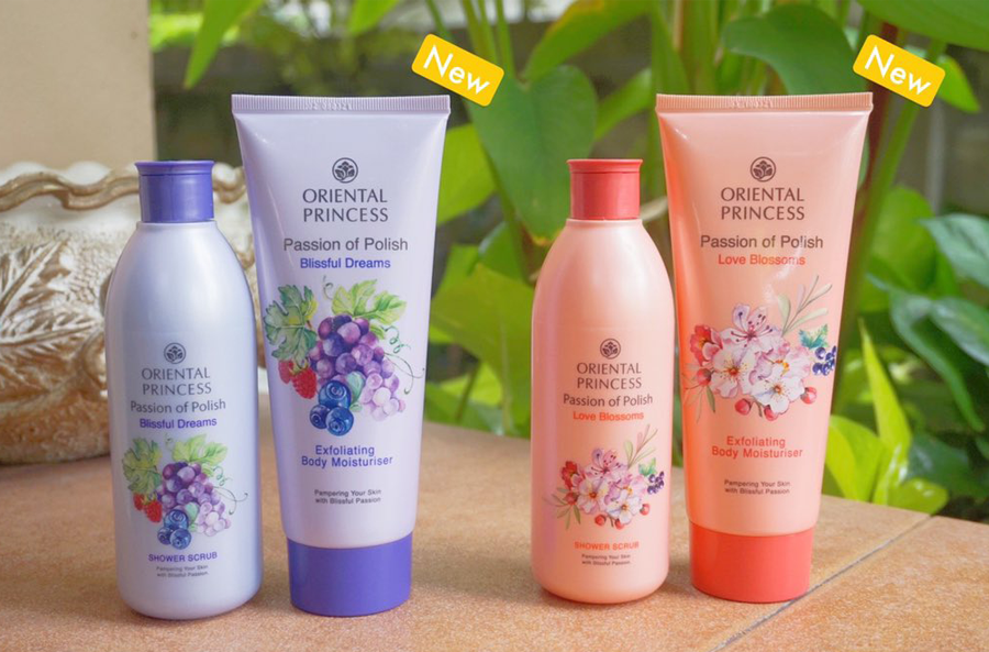 Oriental Princess ครีมอาบน้ำสครับกับบอดี้โลชั่น กลิ่นใหม่ Passion of Polish